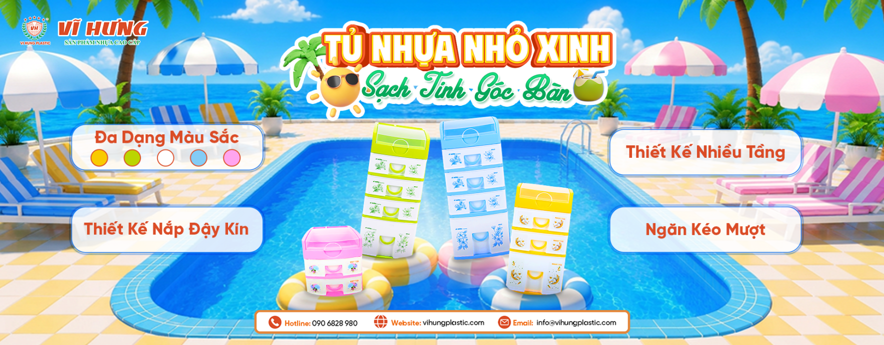 banner tủ nhựa nhỏ xinh