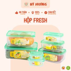 Hộp nhựa thực phẩm Vĩ Hưng với nắp đậy dẻo LDPE kín khí, đóng mở êm ái